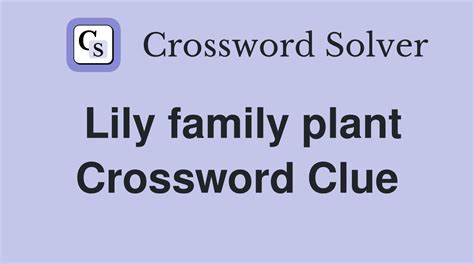 lily family plants crossword